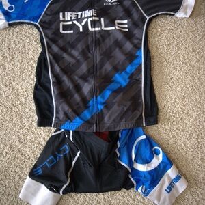 Voler Lifetime Cycle Cycling Jersey and Shorts Set - Blue and Black